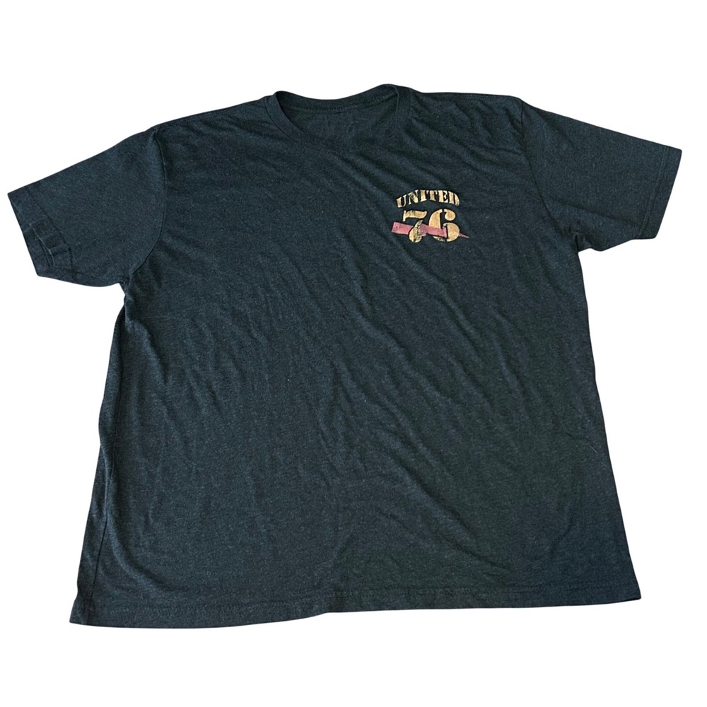 United 76 Freedom Strikes Eagle Graphic T-Shirt Charcoal Grey Medium Mens
